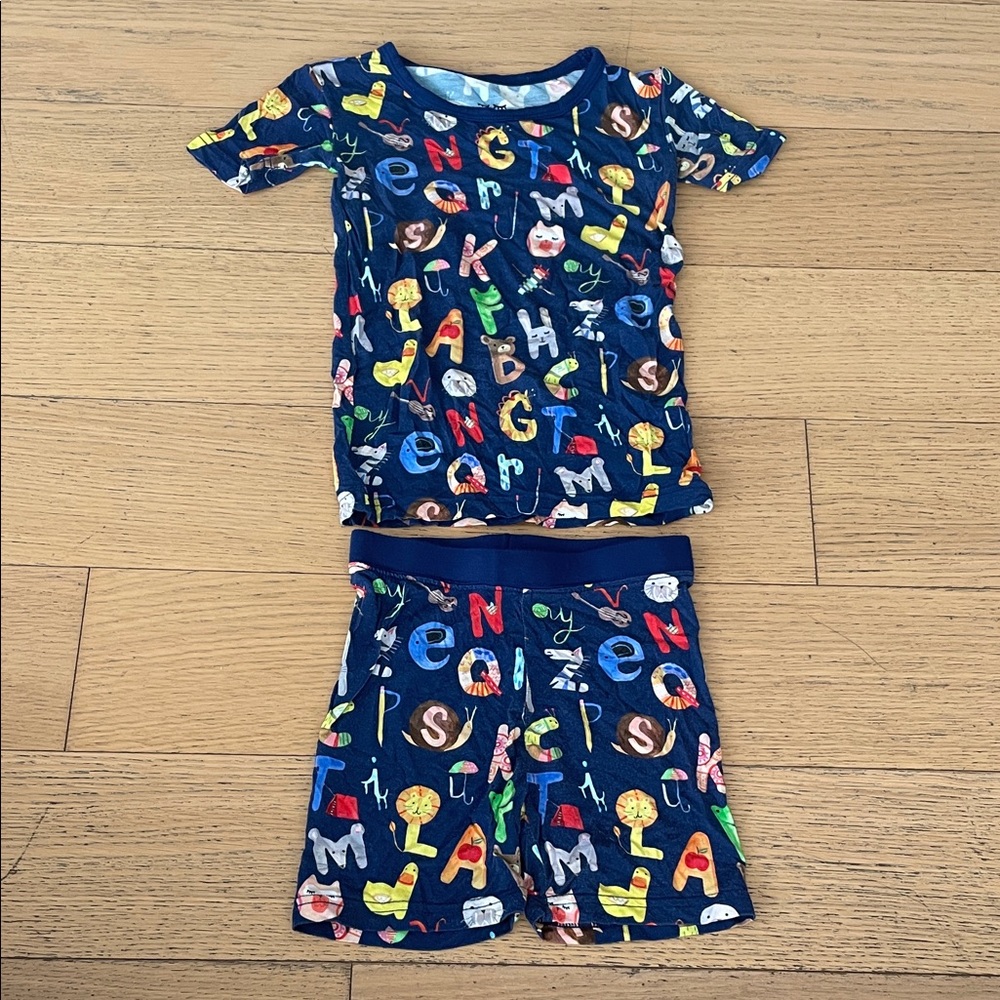 Little Sleepies Navy Alphabet Kids Pajama Set